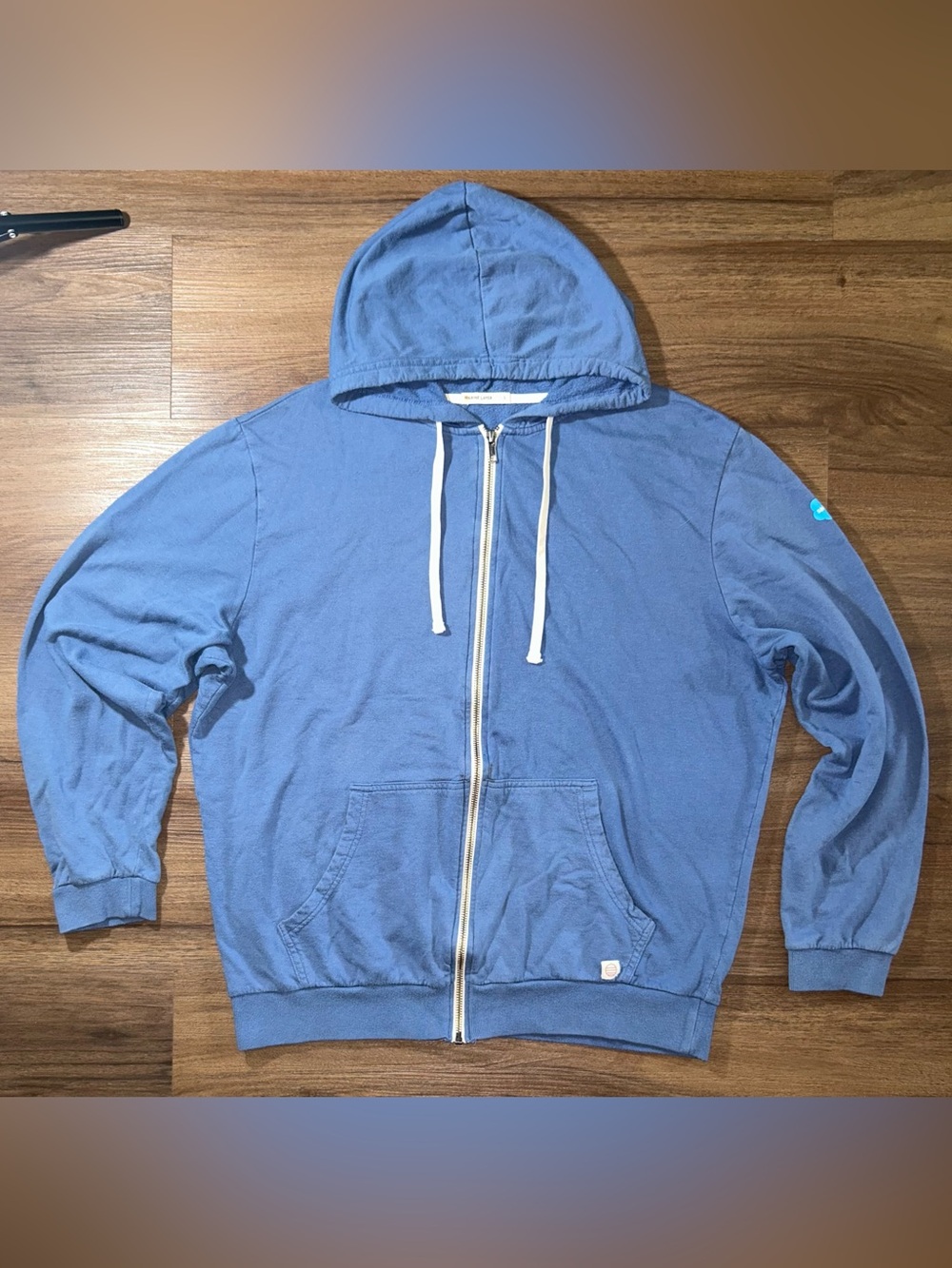 Marine Layer Hoodie Mens Large Blue Full Zip Up Sweater Jacket Sweatshirt USA
